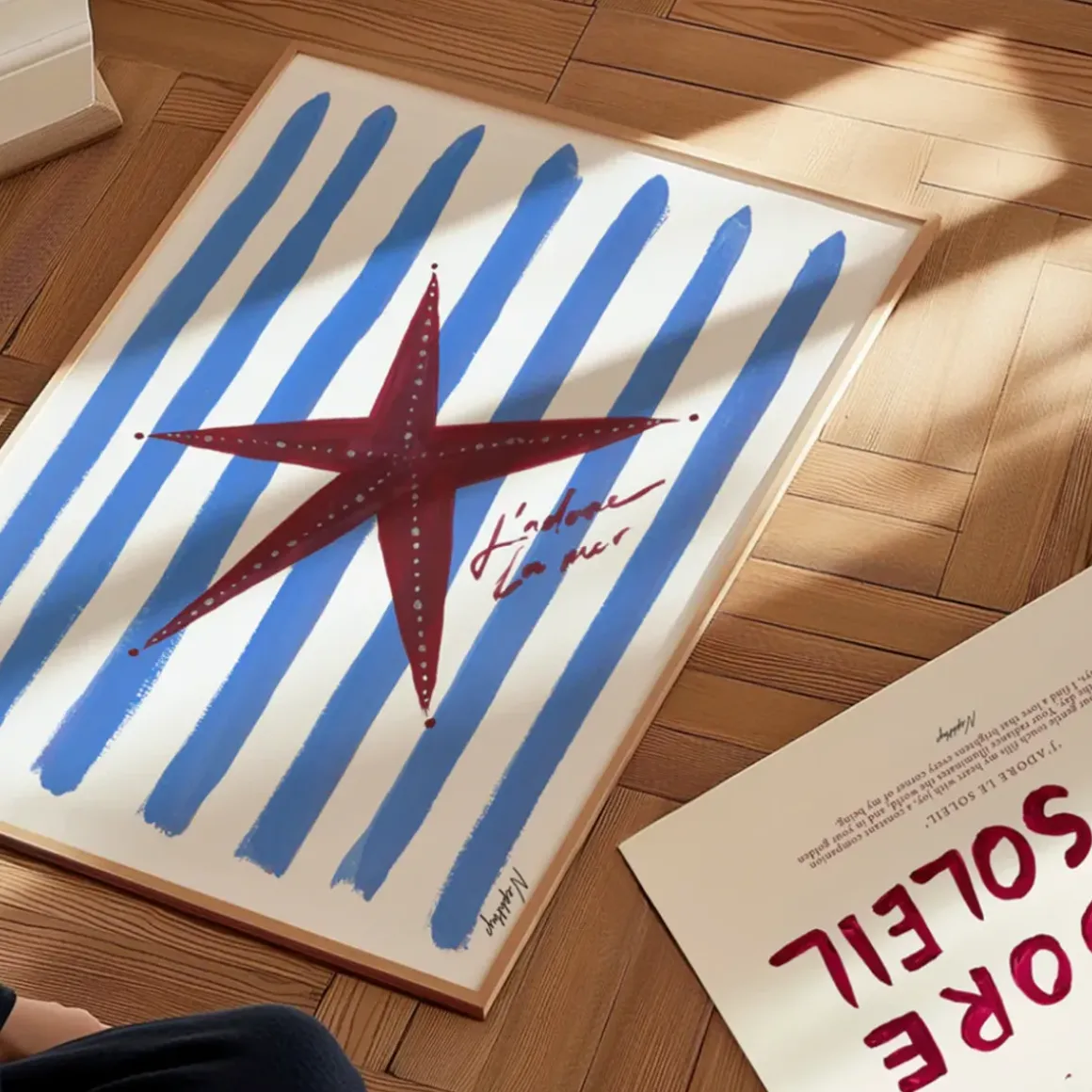 Affiche A3 J'adore La Mer - Étoile de Mer