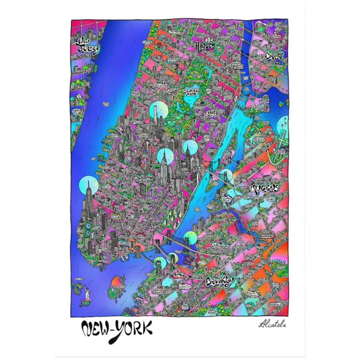 Affiche Carte de New-York