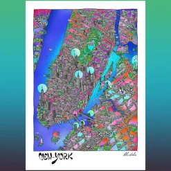 Affiche Carte de New-York