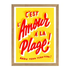 Affiche C'est l'amour à la Plage Toqué Frères - 30 cm x 40 cm
