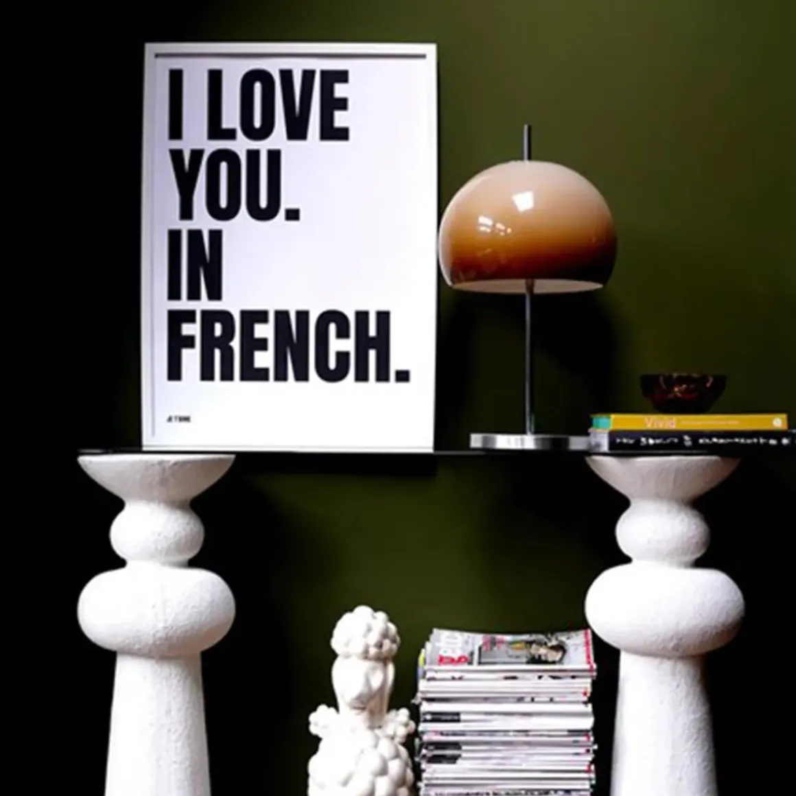 Affiche I Love You In French - 50 X 70 CM - Black