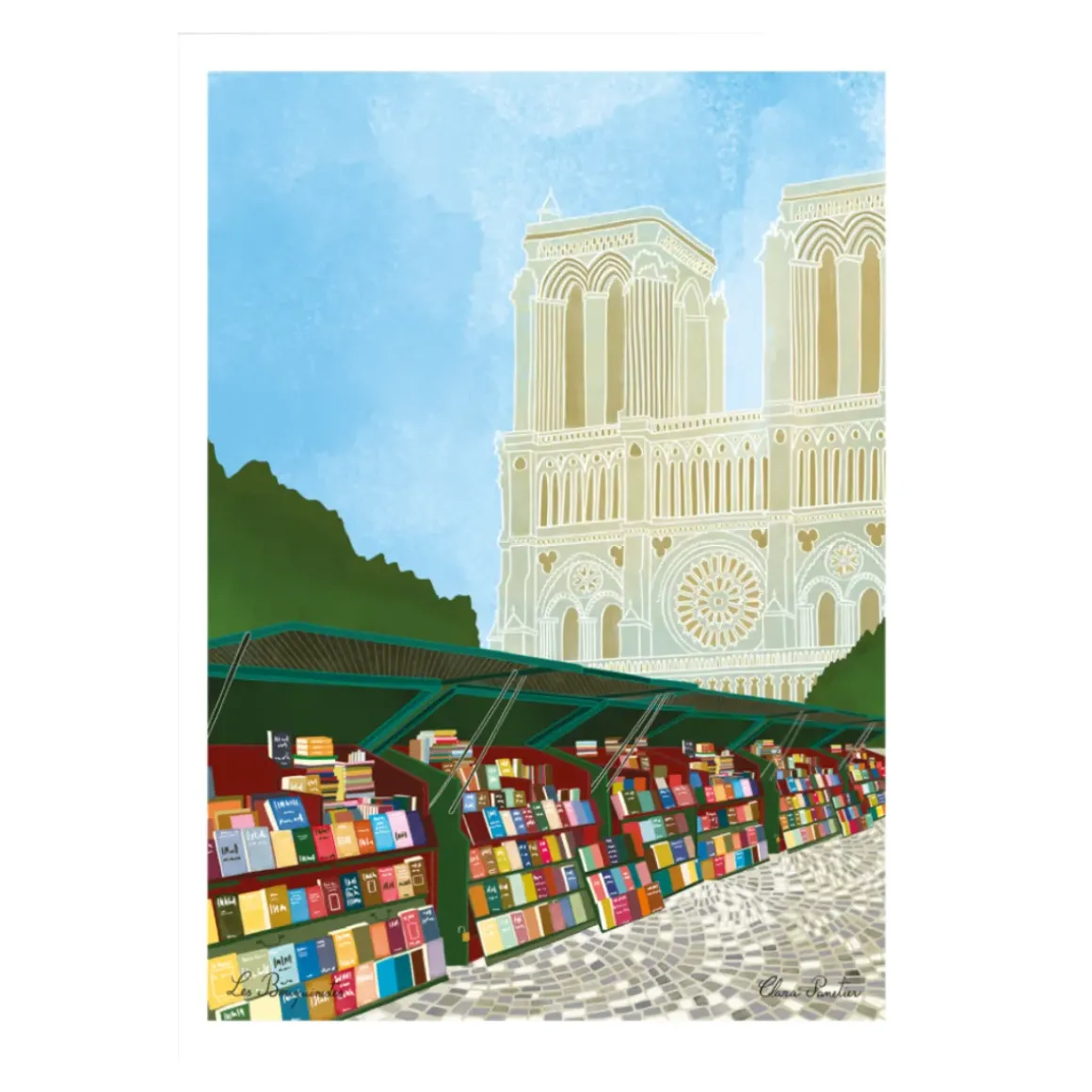 Affiche 08 Les Bouquinistes - Clara Panetier - 22 x 22 cm