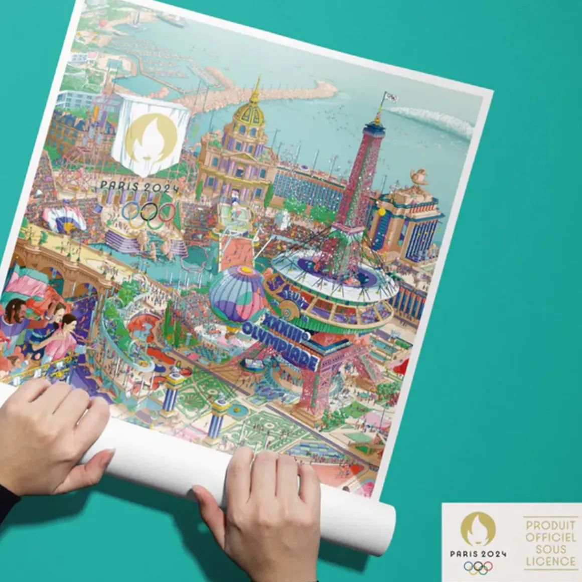 Affiche Officielle des Jeux Olympiques de Paris 2024 - 50 x 70 cm