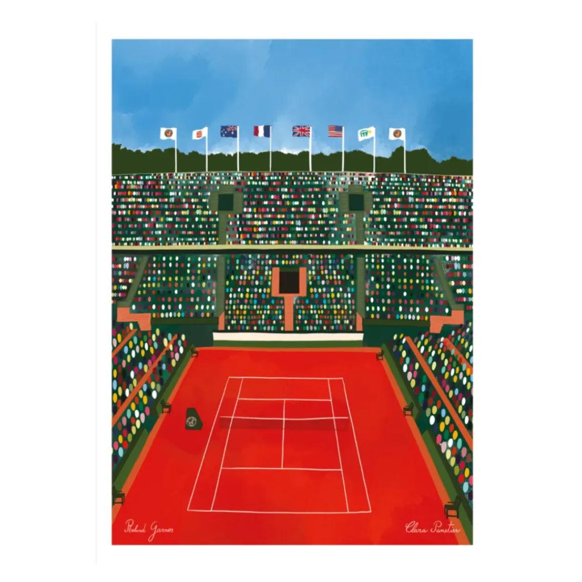 Affiche 11 Rolland Garros - Clara Panetier - 30 x 40 cm