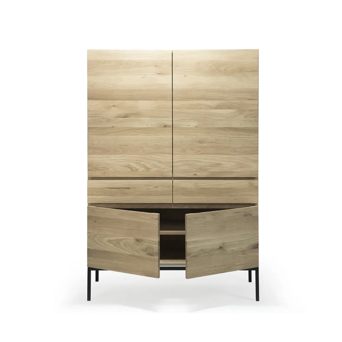 Armoire Ligna en chêne noir - 4 Portes, 2 Tiroirs