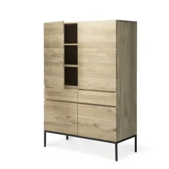 Armoire Ligna en chêne noir - 4 Portes, 2 Tiroirs