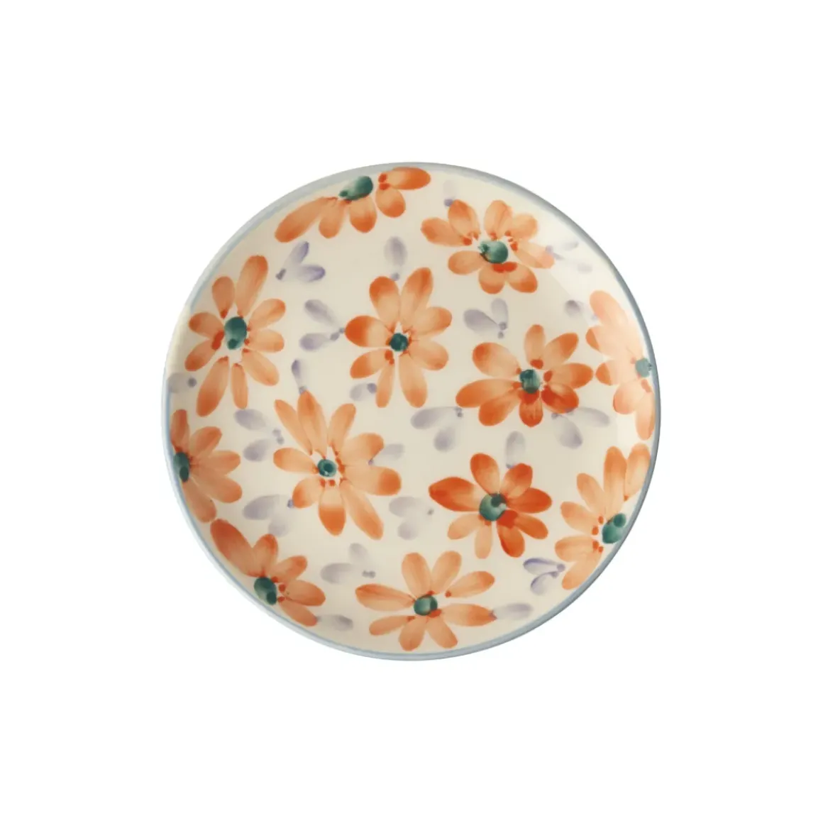 Assiette Fleurs Oranges en céramique