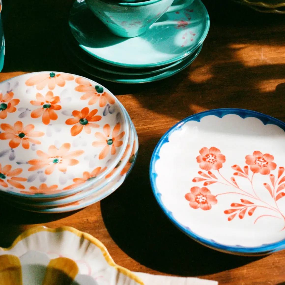 Assiette Fleurs Oranges en céramique