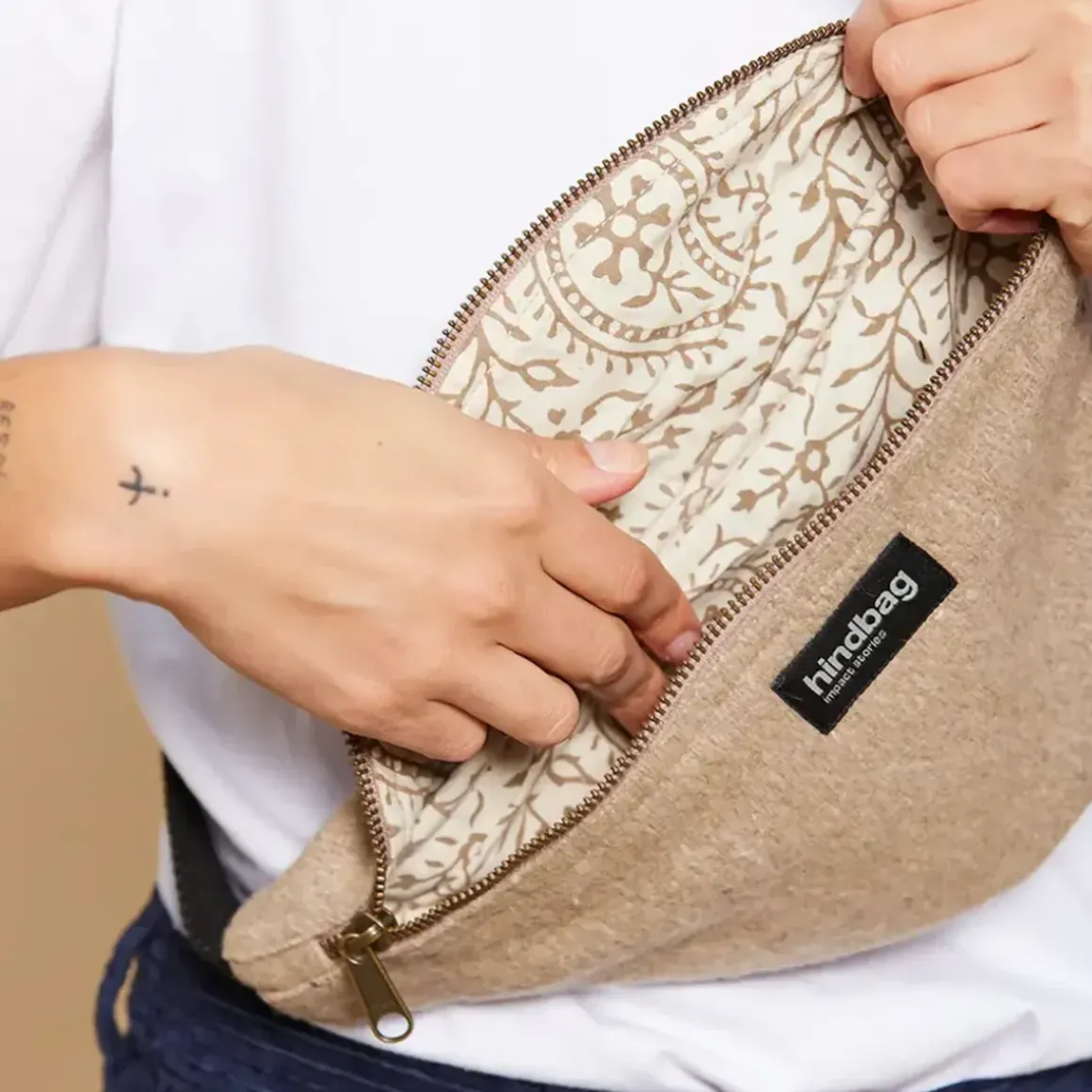 Banane Olivia en laine - Beige