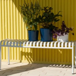 Banc Palissade en acier poudré - Gris ciel