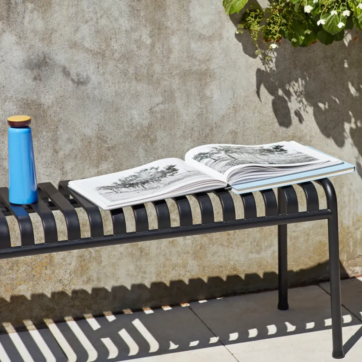 Banc Palissade en acier poudré - Anthracite
