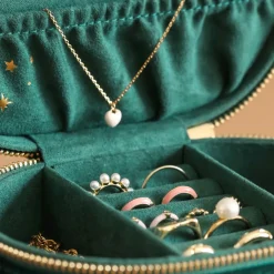 Boite à Bijoux en velours Nuit Étoilée - Bleu Sarcelle