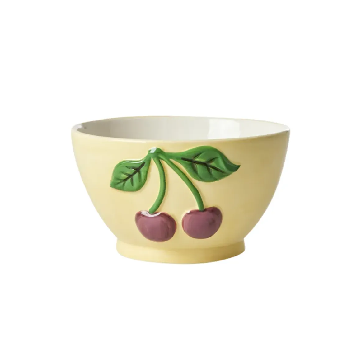 Bol avec cerises en relief - Crème - 600 ml