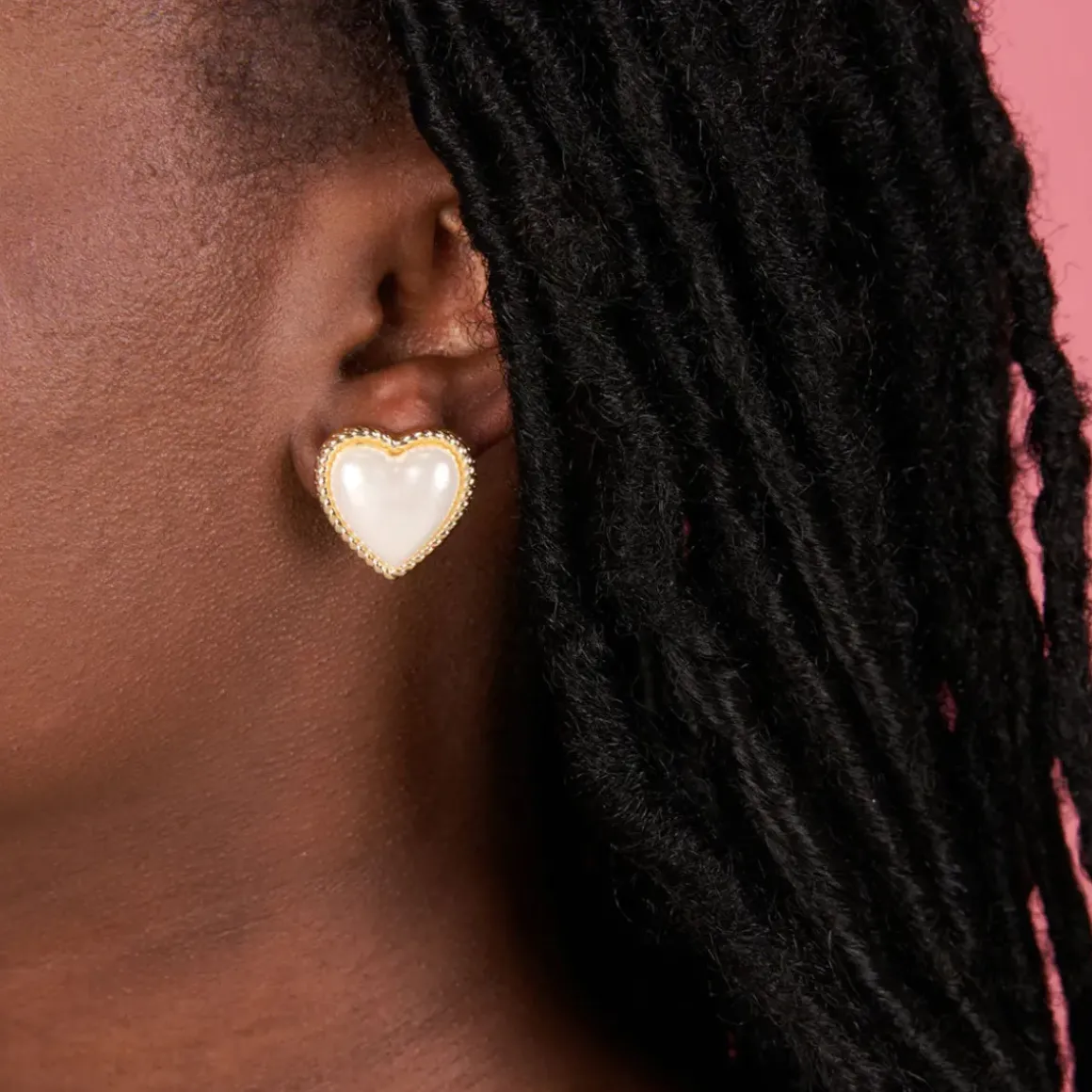 Boucles d'oreilles Coeur en Perle