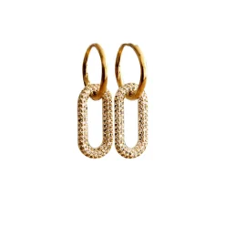 Boucles d'oreilles ovales avec cristaux