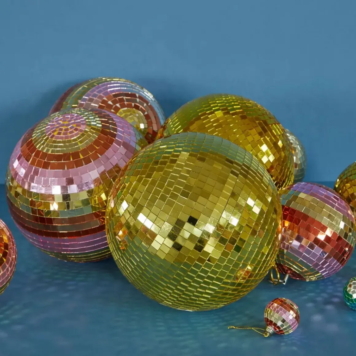 Boule Disco Ø 18 cm - Rayures Rose