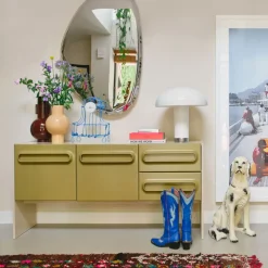 Buffet Space Dresser - 160 x 42 x 80 cm - Sage u0026 Cream
