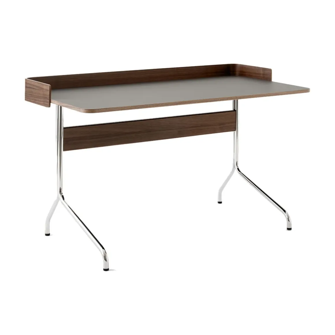 Bureau Pavilion AV17 Linoleum Iron 4178 - Noyer / Pieds Chrome