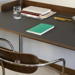 Bureau Pavilion AV17 Linoleum Iron 4178 - Noyer / Pieds Chrome