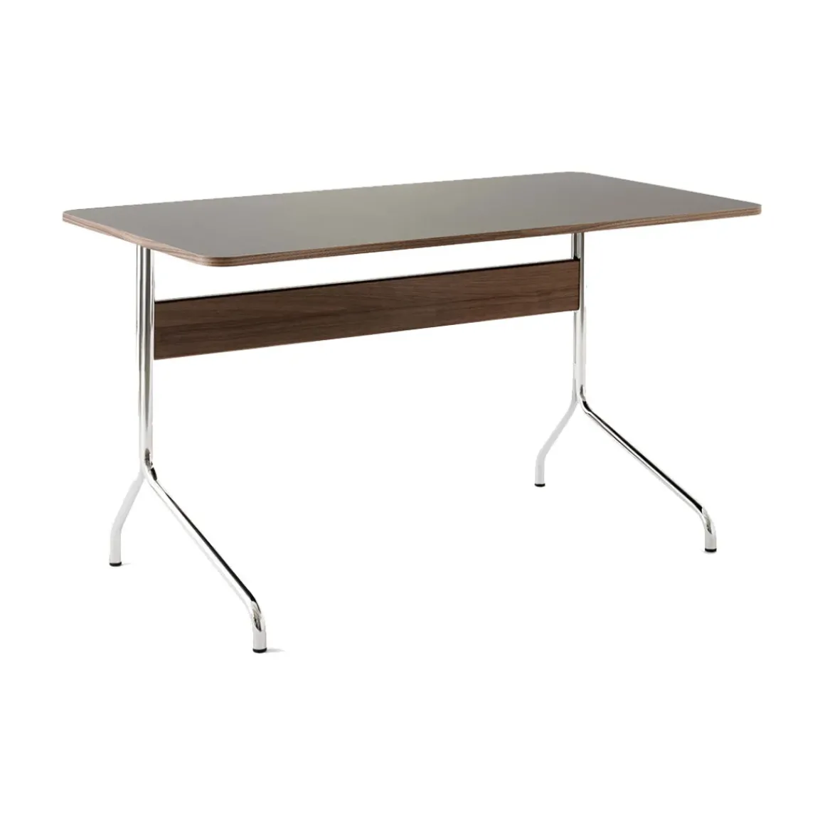 Bureau Pavilion AV16 Linoleum Iron 4178 - Noyer / Pieds Chrome