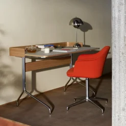 Bureau Pavilion AV17 Linoleum Mushroom 4176 - Chêne / Pieds Chrome