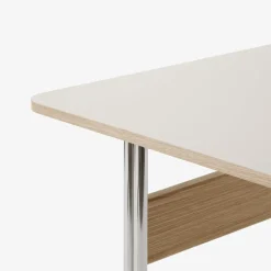 Bureau Pavilion AV16 Linoleum Mushroom 4176 - Chêne / Pieds Chrome
