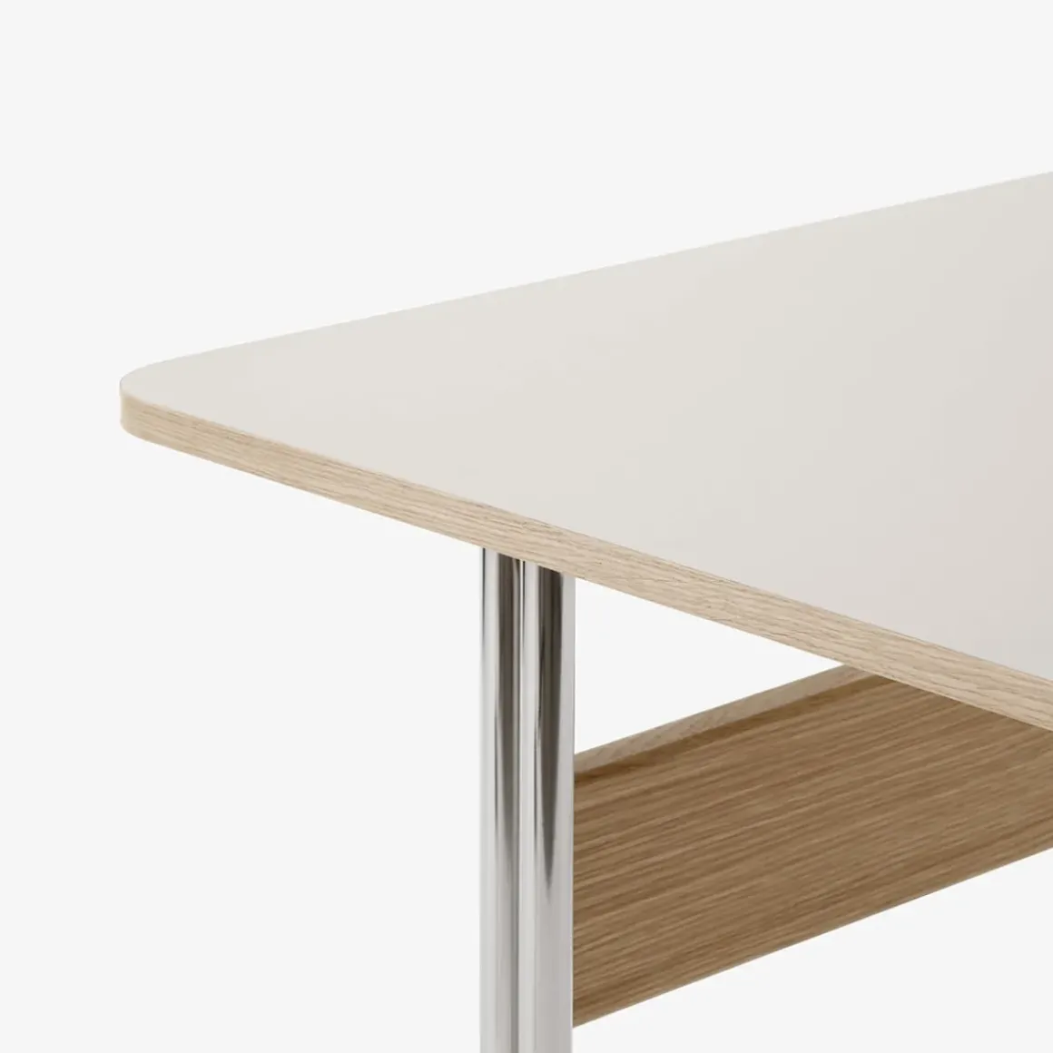 Bureau Pavilion AV16 Linoleum Mushroom 4176 - Chêne / Pieds Chrome
