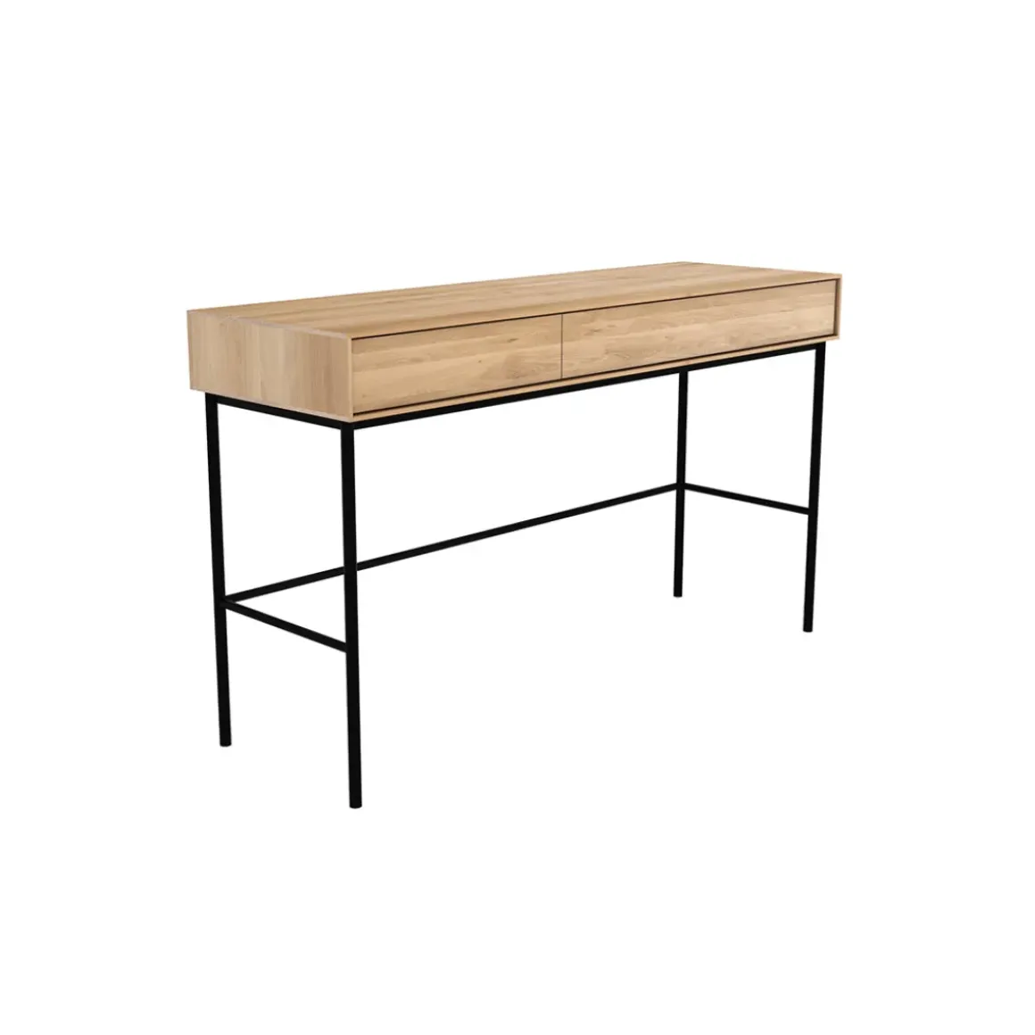 Bureau Whitebird en chêne verni - 2 Tiroirs