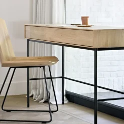 Bureau Whitebird en chêne verni - 2 Tiroirs