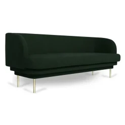 Canapé Cornice 3 places en velours - Vert Canard u0026 Laiton