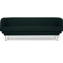 Canapé Cornice 3 places en velours - Vert Canard u0026 Laiton