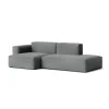 Canapé Méridienne Mags Soft Low 2.5 places - Combinaison 3 left - Hallingdal 130 - Coutures Light Grey