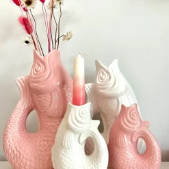 Carafe / Vase Monsieur Carafon Poisson - Rose