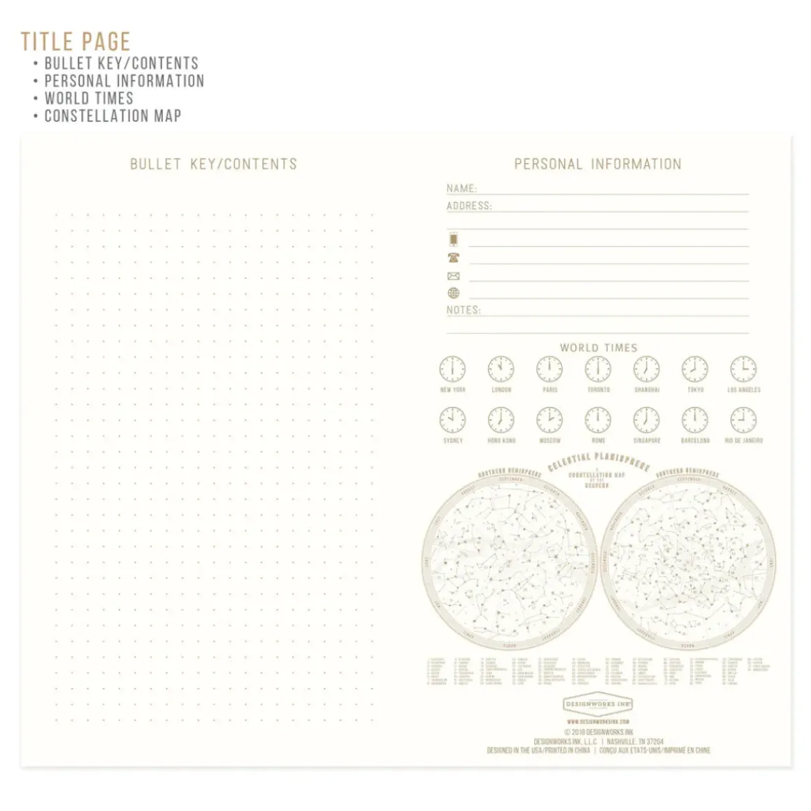 Carnet Constellations - Bleu Marine