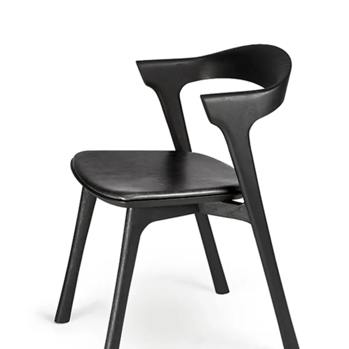 Chaise Bok Chêne noir - Cuir Noir