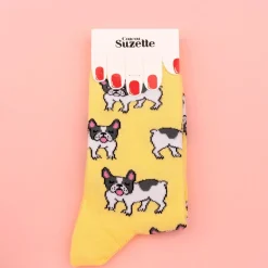 Chaussettes Bouledogue Opaques - Jaune
