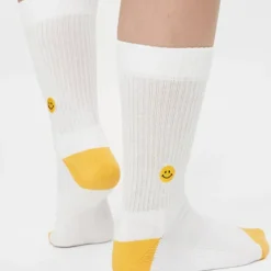 Chaussettes brodées Smiley