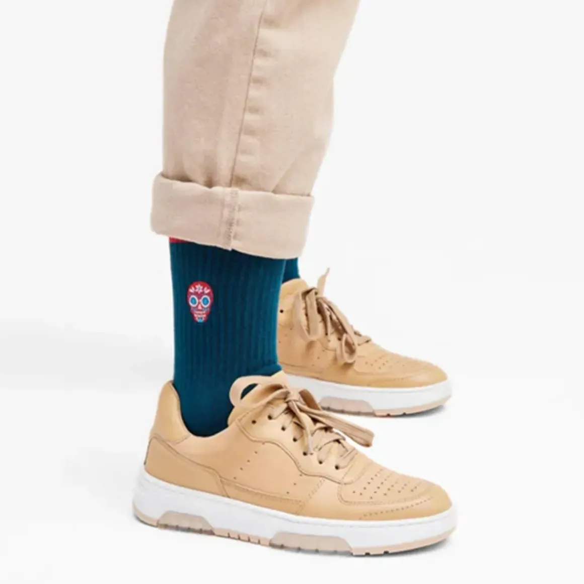Chaussettes brodées Tête de Mort