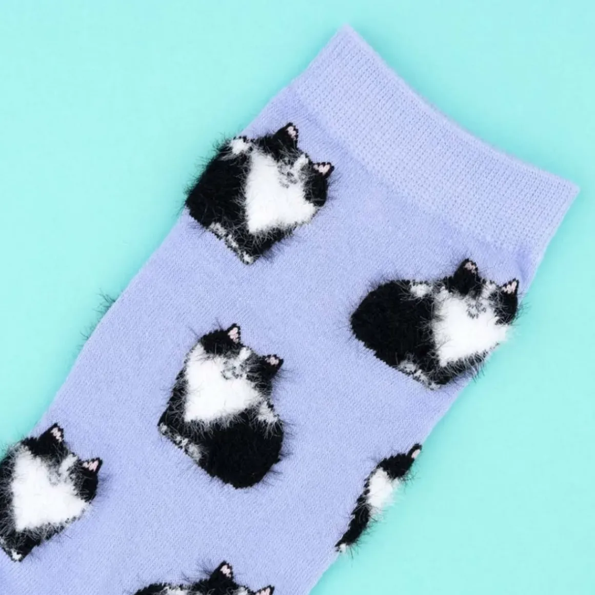 Chaussettes Chat Noir u0026 Blanc - Violet