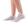 Chaussettes Coeur Côté à rayures - Coeur Rouge