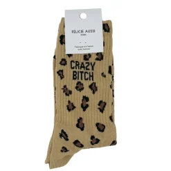 Chaussettes Crazy Bitch 36/40 - Léopard