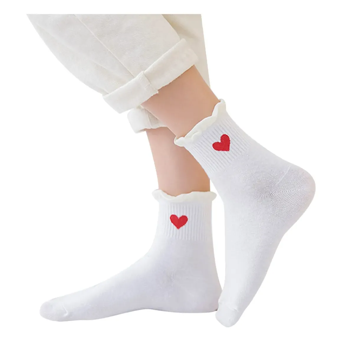 Chaussettes Dentelle Cur Long 35/42 - Blanc