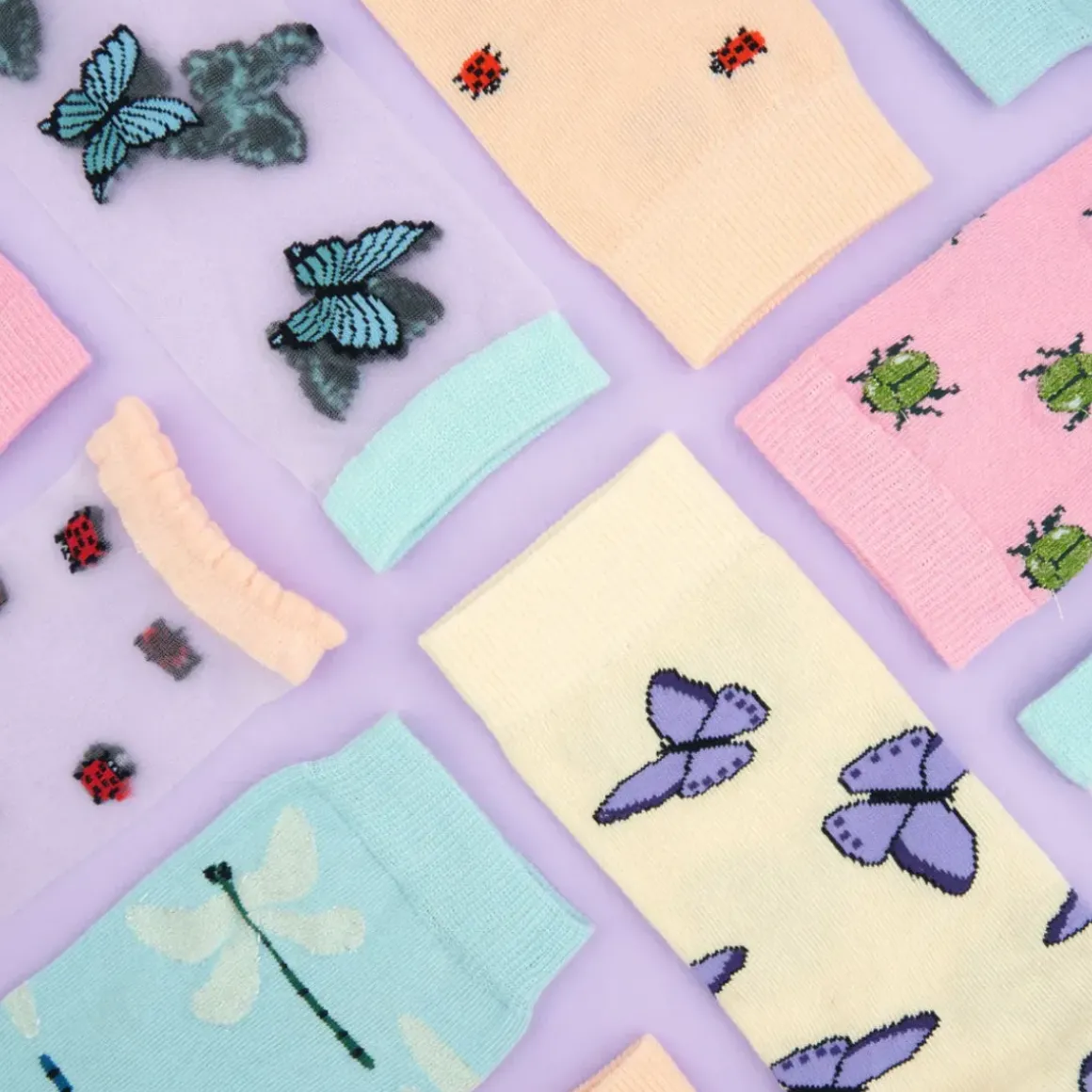 Chaussettes Papillon - Mauve