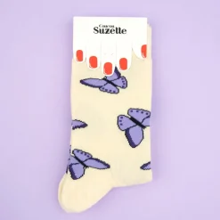 Chaussettes Papillon - Mauve