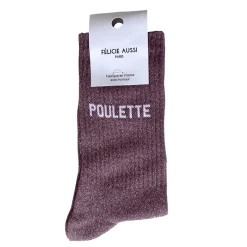 Chaussettes Poulette à paillettes 36/40 - Raisin