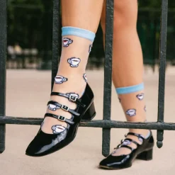 Chaussettes Transparentes Café