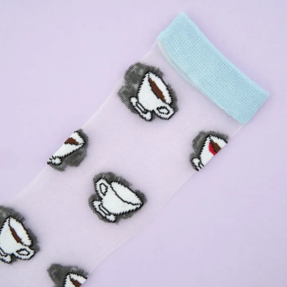 Chaussettes Transparentes Café