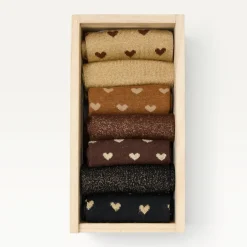 Coffret de 7 Chaussettes Coeur Paillettes