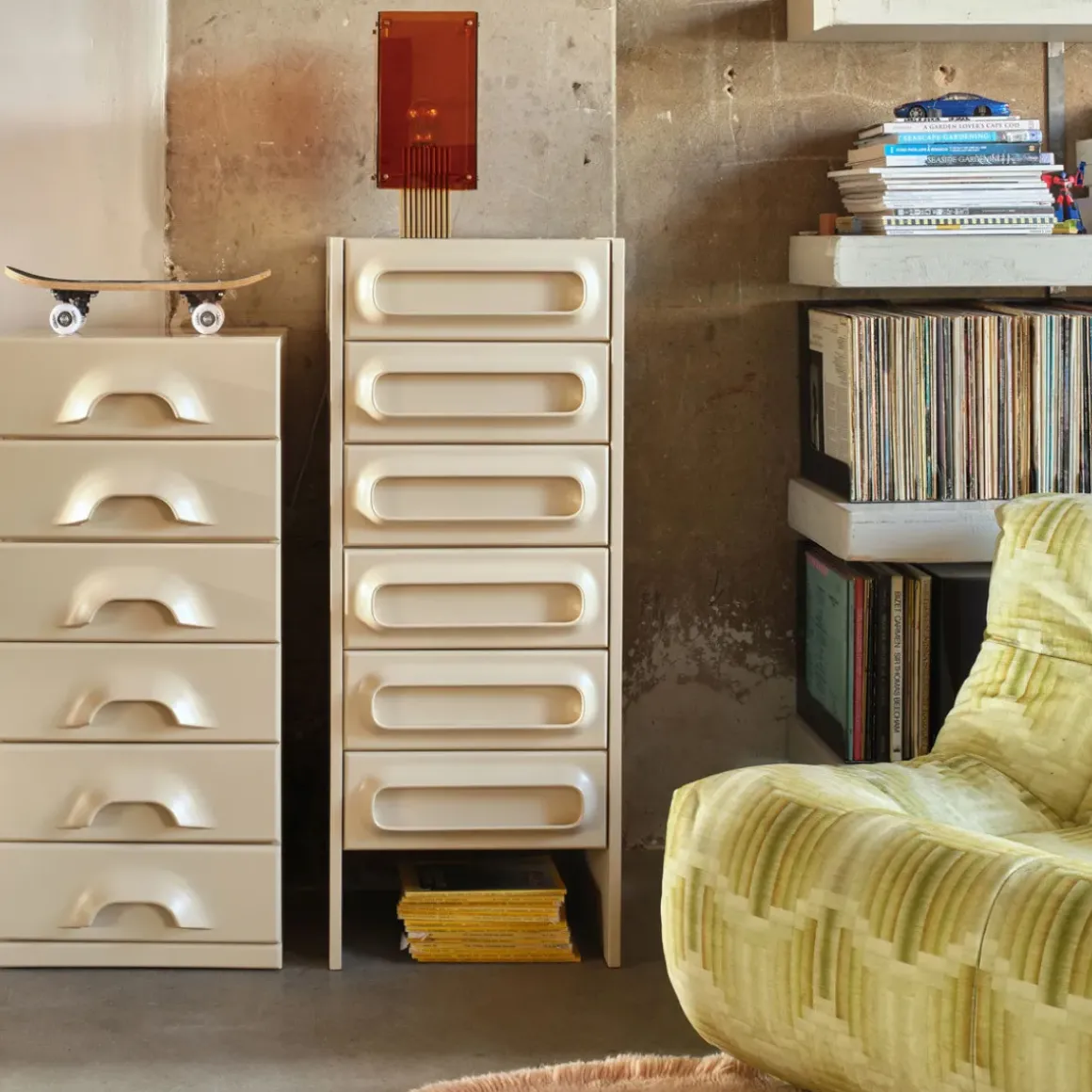 Commode 6 Tiroirs - 45 x 40.5 x 97.5 cm - Crème