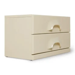 Commode 2 Tiroirs - 60 x 35 x 35,2 cm - Crème